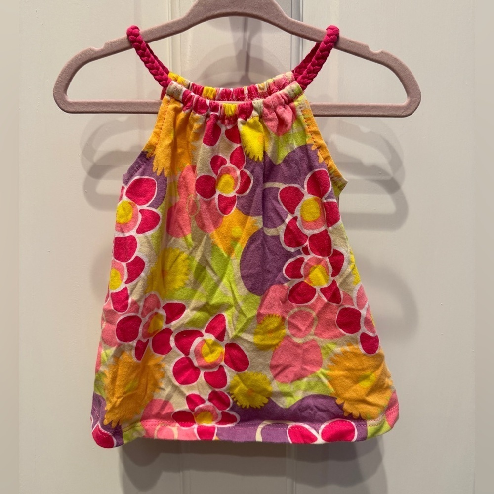 Okie Dokie 18M Girls Multicolor Floral Halter Top Blouse